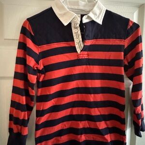 EUC navy and orange striped Rugby boys shirt
